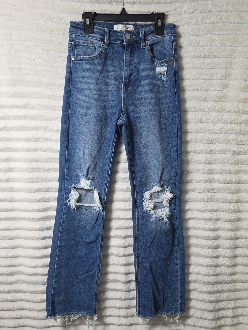 0452 Risen Women’s Distressed Blue Denim Jeans Size 27